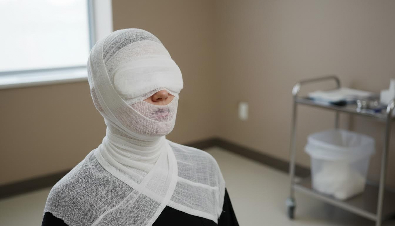 Правила наложения бинокулярной повязки на оба глаза